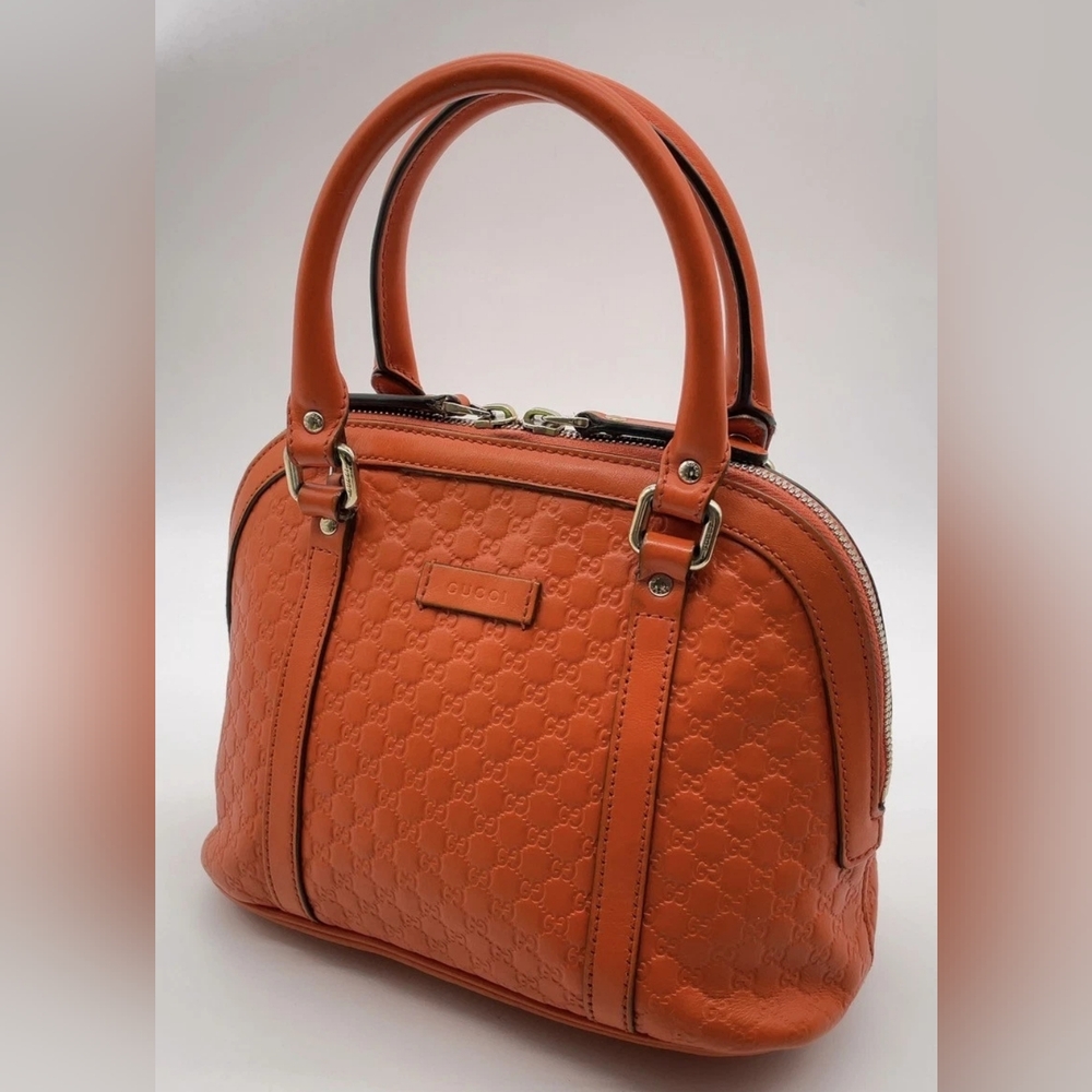 Gucci Microguccissima Mini Dome Satchel Handbag – Vibrant Orange - Picture 3 of 16